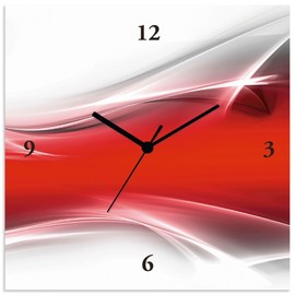 ARTLAND T9IM Wall Clock without Ticking Noises Aluminium Quartz Clock 30 x 30 cm Square Silent Design Abstract Art Modern Unusual