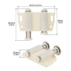 HOJLKLD Magnetic Touch Latch, 2 Pack Cabinet Push Open Double Magnetic Door Latches and Catches (White)