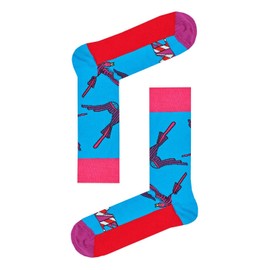 Happy Socks Men's Beatles Love Swallow Sock Blue Combo Men's Shoe Size 10-13