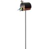MeLiTec Stainless Steel Bird Feeder Station Barrels Silver/Black Matt Black