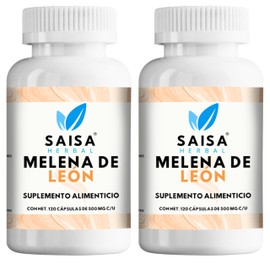 Melena De León 100 Pura Premium 240 Cápsulas De 500 Mg cu. SAISA HERBAL                                                                               