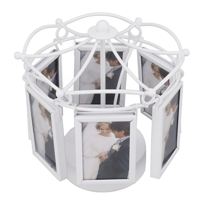 Rotating Photo Display Frame Multifunctional Removable Stable Metal Desktop Photo