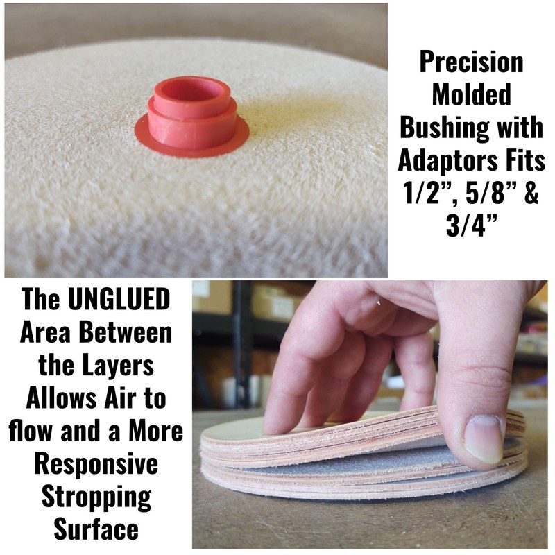 6" Pro Sharpening Supply Leather Honing Wheel Fits 6 in.