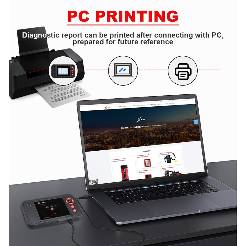 LAUNCH Code Reader Auto Diagnostic Creader VII Plus - Including