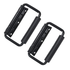 HMF 14991-02 Folding Handle Set of 2 | Spring Loaded | 3 Holes | 13 x 3 cm | Black