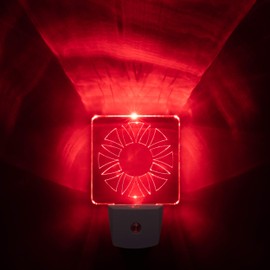 Spectra479 - Red LED Dim Night Light for Bedrooms & Bathrooms [2 Pack] - BioRhythm Safe - (Circle)