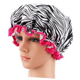 Beavorty Protect Your Hairstyle Pack of Bath Cap for Women Elastic-fitted Shower Hat Designs