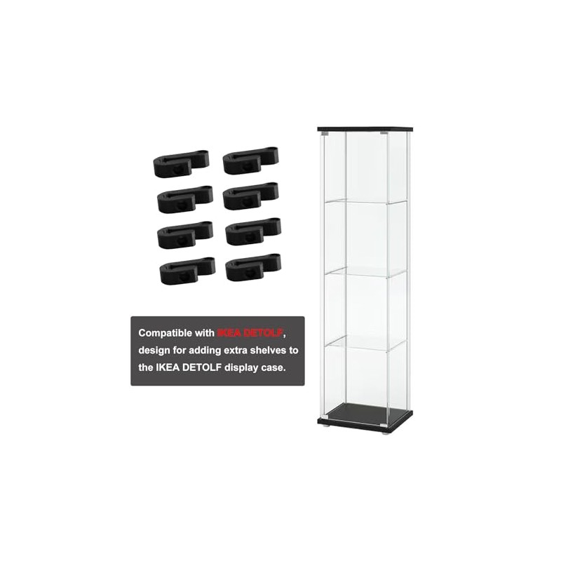 PIAOLGYI Mount for IKEA DETOLF Display Cabinets,Brackets for Adding Extra