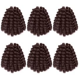 Jamaican Bounce Crochet Hair Wand Curl Crochet Hair 6packs Twist Braid Hair Crochet Curly Hair for Black Women Curly Crochet Hair (4#, 12 Inch (Pack of 6))