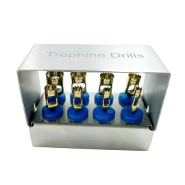 NOMI BROTHERS 8 Pcs Golden Trephine Drill Set for Dental Implant Surgery