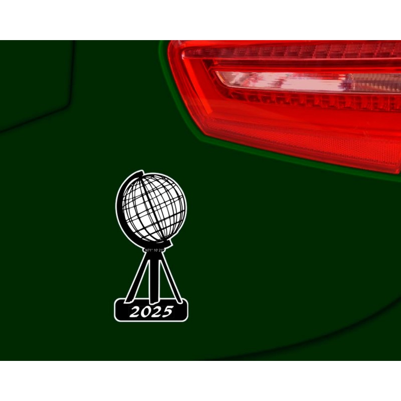 Samunshi® Nordkap Sticker Year 2025 Black 10 cm for Car,