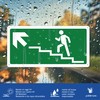 Pubblimania Staircase Ascent Left Emergency Exit | Aluminium Composite Sign