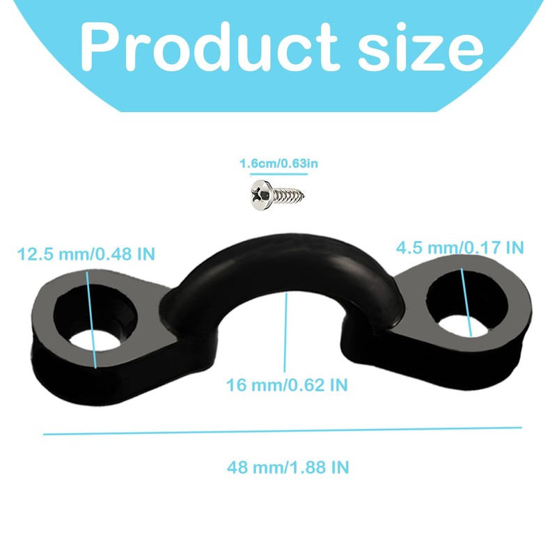 57lilina 10Pcs Plastic Kayak Pad Eye Kit, Nylon Bungee Deck