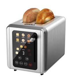 WHALL® Touch Screen Toaster 2 Slice, Stainless Steel Digital Timer Toaster, 6 Bread Types & 6 Shade Settings, Smart Extra Wide Slots Toasters With Bagel, Cancel, Defrost Functions