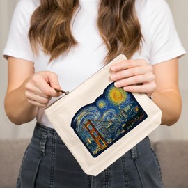 Lantern Press San Francisco, California, Starry Night City Series, 100% Cotton Zipper Pouch, Travel Accessory, Go Bag