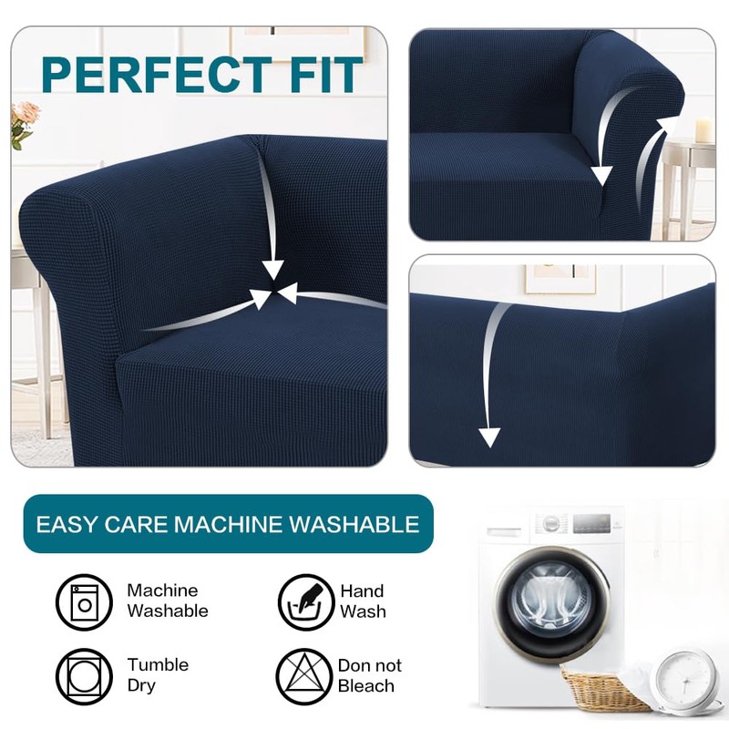 Turquoize Stretch Chesterfield Sofa Covers for Living Room Soft Sofa