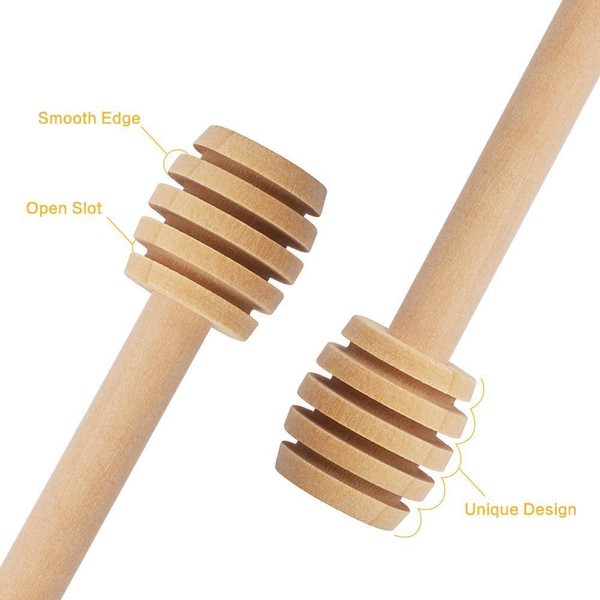 Wood Honey Dipper Sticks - Searea 100Pcs 3Inch Wooden Honey Dipper Stick Wooden Syrup Dippers Honeycomb Sticks Perfect for Drizzling Honey,Maple Syrup,Chocolate, Caramel,Honey Spoons