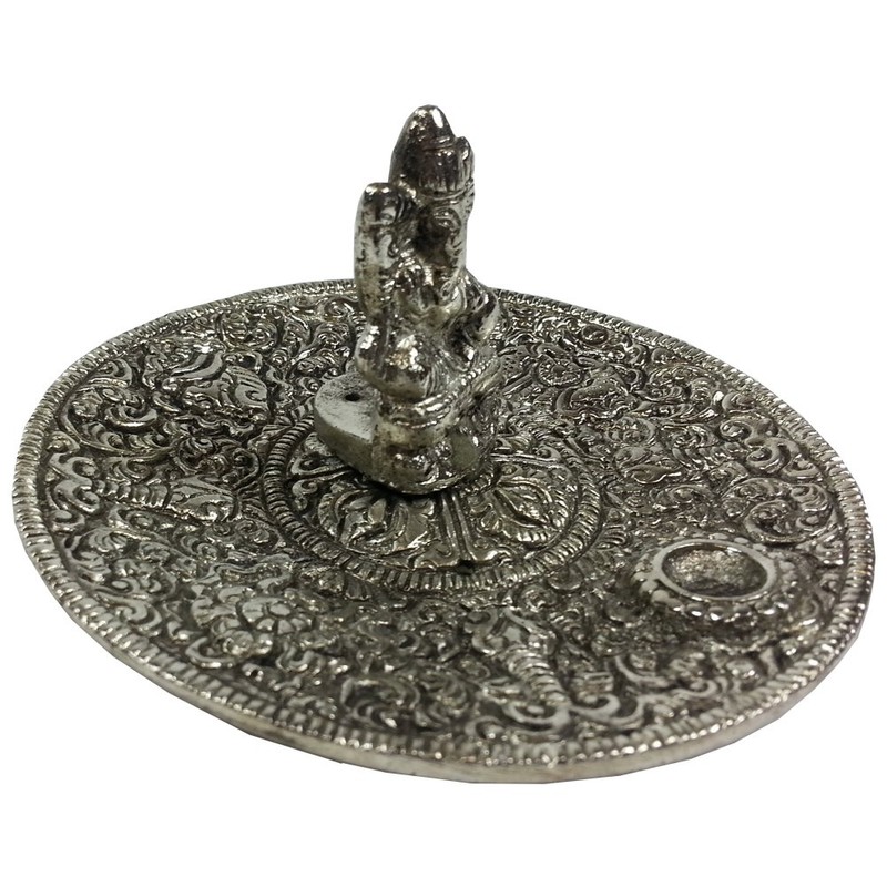 Ganesh Metal Incense Dish - Cone and Stick Incense Holder