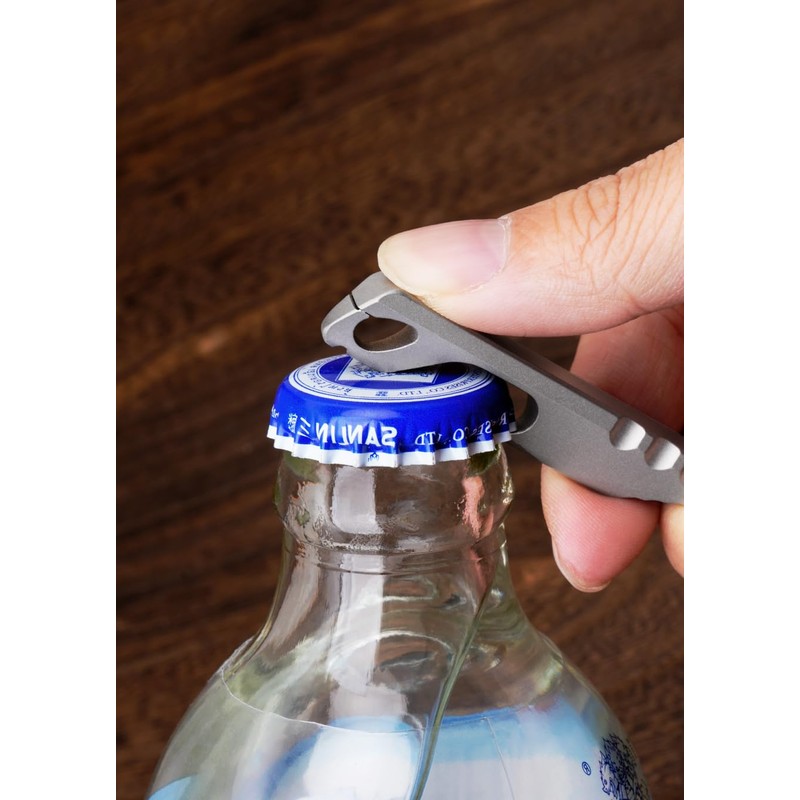 ainhue A23 Mini Pry Bar Bottle Opener, TC4 Titanium Prism
