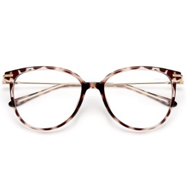 Gaoye Blue Light Blocking Glasses Women/Men, Fashion Cat Eye Fake Eyeglasses UV Ray Filter Computer Gaming Glasses (Leopard/Transparent Lens)