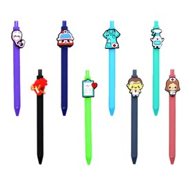 Pack of 8 Cute Nurse Pens, 1.0 mm Fine Tip, Funny Ballpoint Pens, Black Ink Pens for Women, Gifts, Nurse, for Students, Children, Nurses