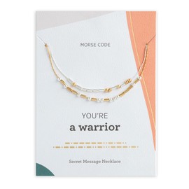 DEMDACO Morse Code Silver Gold Tone You're A Warrior One Size Brass Fashion Necklace