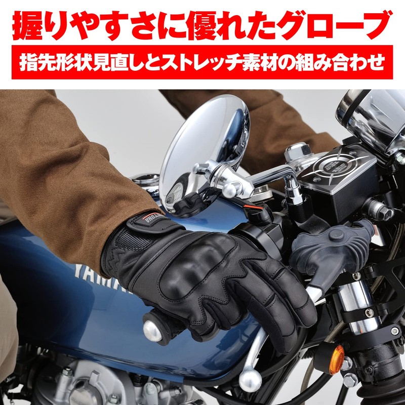Daytona HBG-079 Motorcycle Gloves, Autumn and Winter, Genuine Leather (Goat