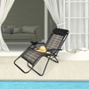 COSTWAY Patio Rattan Zero Gravity Lounge Chair Folding Recliner W/Headrest