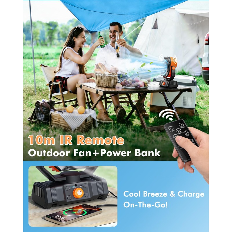 Yinenio Portable Misting Fan with 20000mAh USB Rechargeable Battery, 250mL
