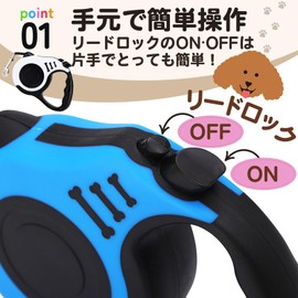 Dog Leash Telescopic Leash 16.4 ft (5 m) Retractable Dog Leash Automatic Retractable Load Capacity 33.1 lbs (15 kg) Compatible with Small and Medium Dogs, Outings, Anti-Slip, Walks, Lightweight