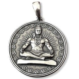 Shiva Yoga Aum Om Ohm Symbol Pendant 925 Sterling Silver
