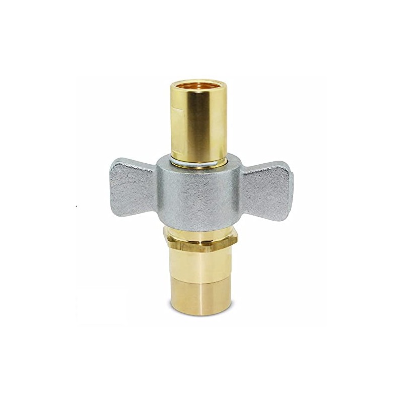1" NPT Brass Wet Line Wing Nut Hydraulic Quick Disconnect