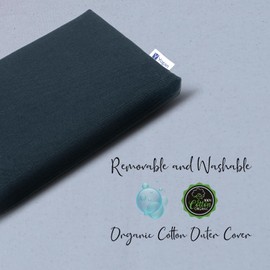 Yogan Head Cushion/Headpad (1") for Yoga/Pilates | Organic Cotton Outer Cover (Removable & Washable) | Inner Cover with Recycled Fiber Filling | 30cm×20cm×2.5cm (Charcoal Grey)