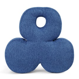 SINOSSO Reading Bed Rest Pillows, Original Linen with Shredded High Density Foam Chair Back Pillow, Good Support Backrest Pillow for Couch Sitting, Blue