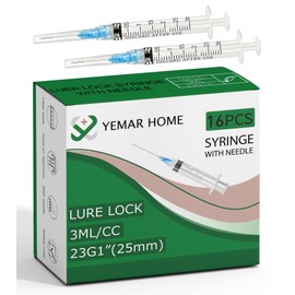 3ml with 23Ga 1inch for Scientific Labs, Transfer of Liquids（16 Pack）