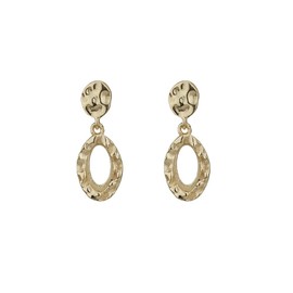 Vanbelle 18k Gold-Plated Art Deco design Vintage style Textured & Hammered Geometric Drop Earrings for Women with Post-Back Closure