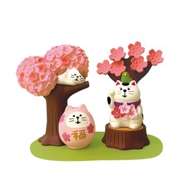 Deco Corporation Concombre ZCB-29782 Concomble, Pray for Passing Exam Figurine, Sakura Blooming Cat Man, Approx. W 1.2 x D 1.2 x H 1.5 inches (30 x 30 x 37 mm)
