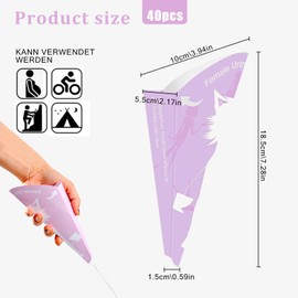 Smdbzda Pack of 40 Urinals for Women, Disposable Urination Aid for Women Standing, Paper Waterproof Women Standing Pee Aid for Pregnant Women, Patients, Outdoor Activities