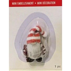 ASHLAND TINY TREASURES MINI EMBELLISHMENTS CHRISTMAS GNOME HOLDING CANDY CANES