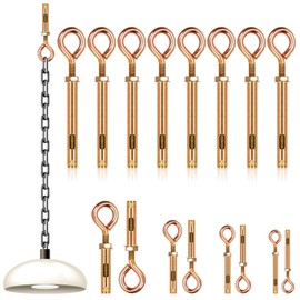 Wokape 8pcs Closed Hook Bolts Wall Concrete Brick Expansion Screws Zinc-Plated Metal Anchor Bolt Hooks Hex Bolt Sleeve Eye Pull Screw Swing Hooks (M6)