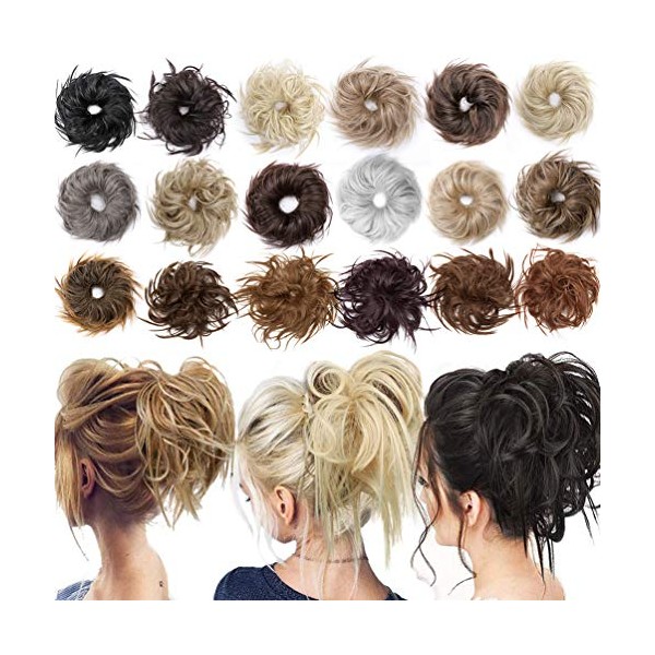 Tousled Updo Messy Bun Hair Extension Hair Piece Ponytail Updo Extensions Hairpiece Synthetic Hair Extensions Scrunchies Hair Accessories Dark Brown