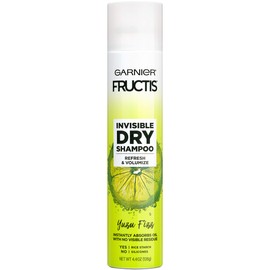 Garnier Invisible Dry Shampoo with no Visible Residue powered by Rice Starch to Instantly Absorb Oil, Refresh and Volumize, Silicone Free, Yuzu Fizz by Fructis, 4.4 oz.