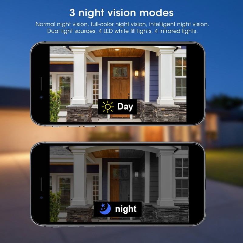 1080P Wifi PTZ Camera 8 Lights Nigh Vision IP66 Waterproof