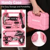 WORKPRO Pink Tool Set with 3.7V Rotatable Electric Screwdriver, 18PCS