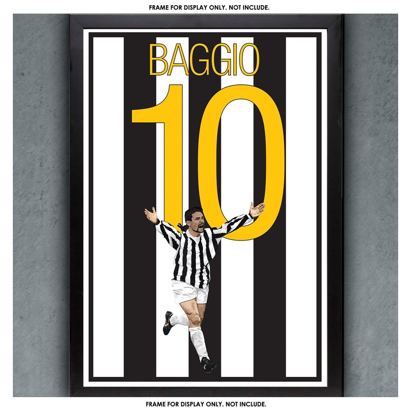 Roberto Baggio Poster - Juventus Art