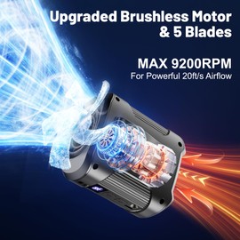 Portable Waist Fan 4000mAh Rechargeable, 3 Speeds Strong Turbo Airflow Hands-Free Clip Belt Fans With LED Flashlight, 24H Cooling Personal Wearable for Outdoor, Traveling, Camping, Gift for Men, Black