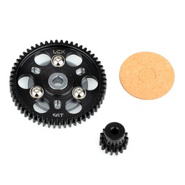 LCX Racing 1/10 RC Crawler Car Hardened Steel 32P 56T Spur Gear with 15T Sprocket for Axial SCX10 Wraith, Upgrades Parts Accessories