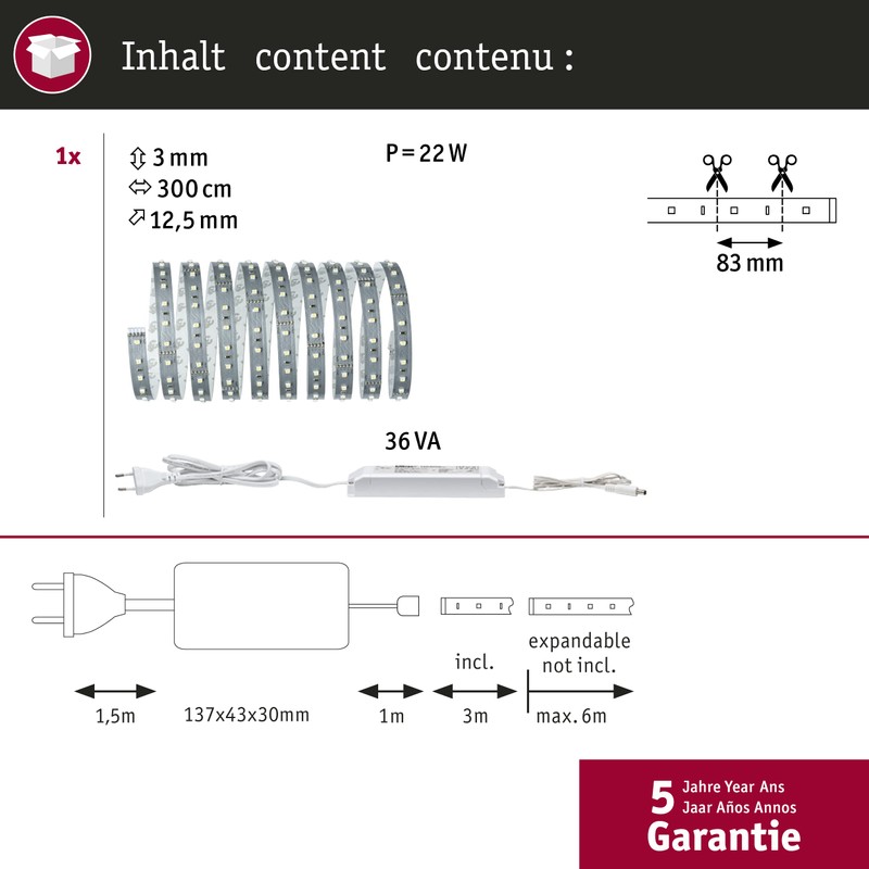 Paulmann 70580 MaxLED 500 Stripe basic set 3 m