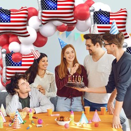 Gifloon American Flag Balloons, 8PCS Patriotic USA Flags Balloons for Sports Event 4th of July Independence Day Party Decorations