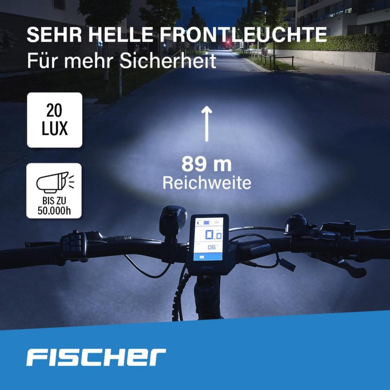 Fischer Set di luci a LED per bicicletta, con tecnologia
